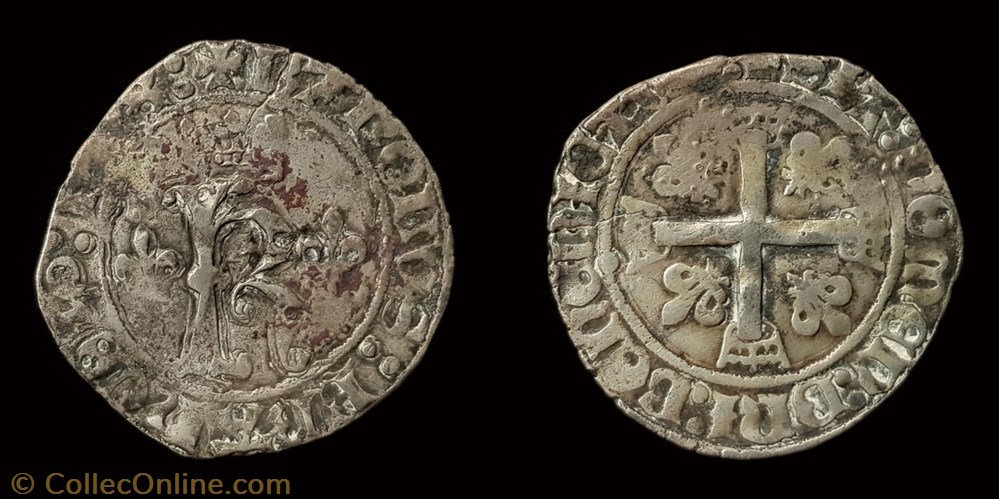 Charles VIII "l'Affable"- Karolus ou Dizain monnaie france royale charles viii affable karolus ou dizain