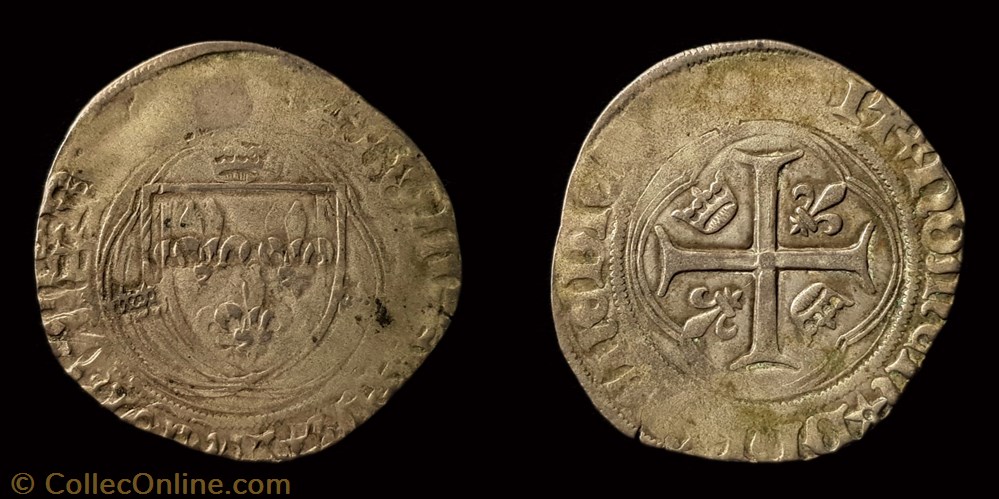 Charles VIII "l'Affable"- Grand Blanc aux Couronelles monnaie france royale charles viii affable grand blanc aux couronelles