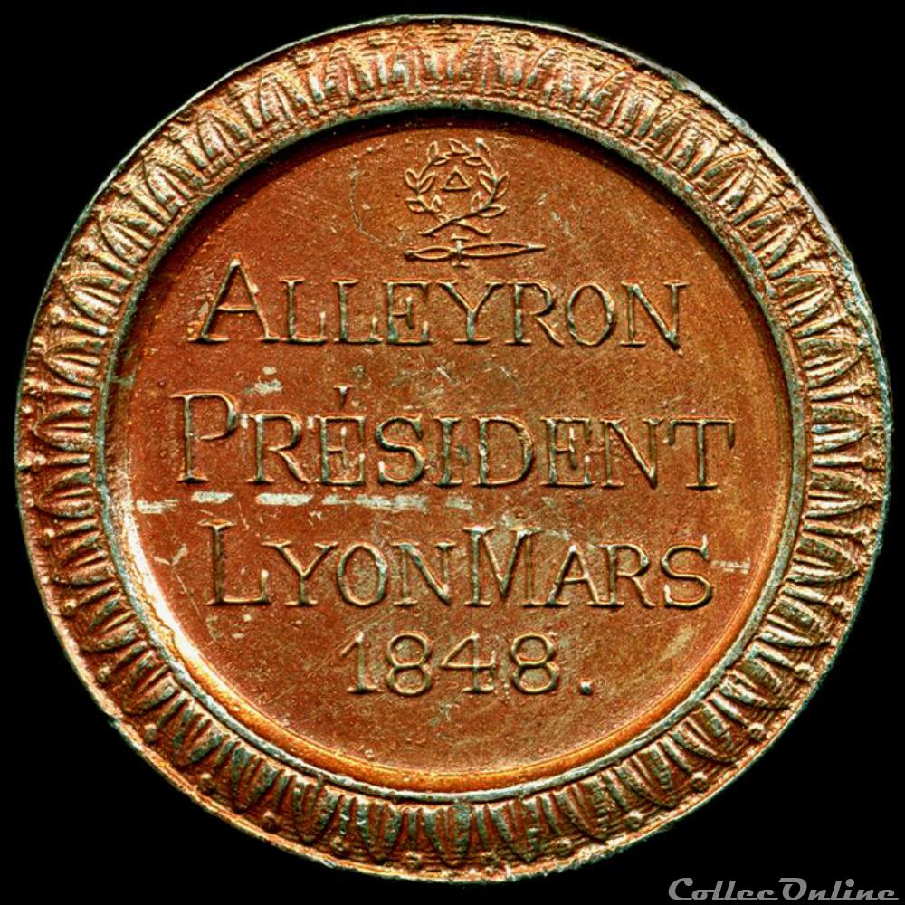 france revolution 1848 medailles des clubs et societes lyon