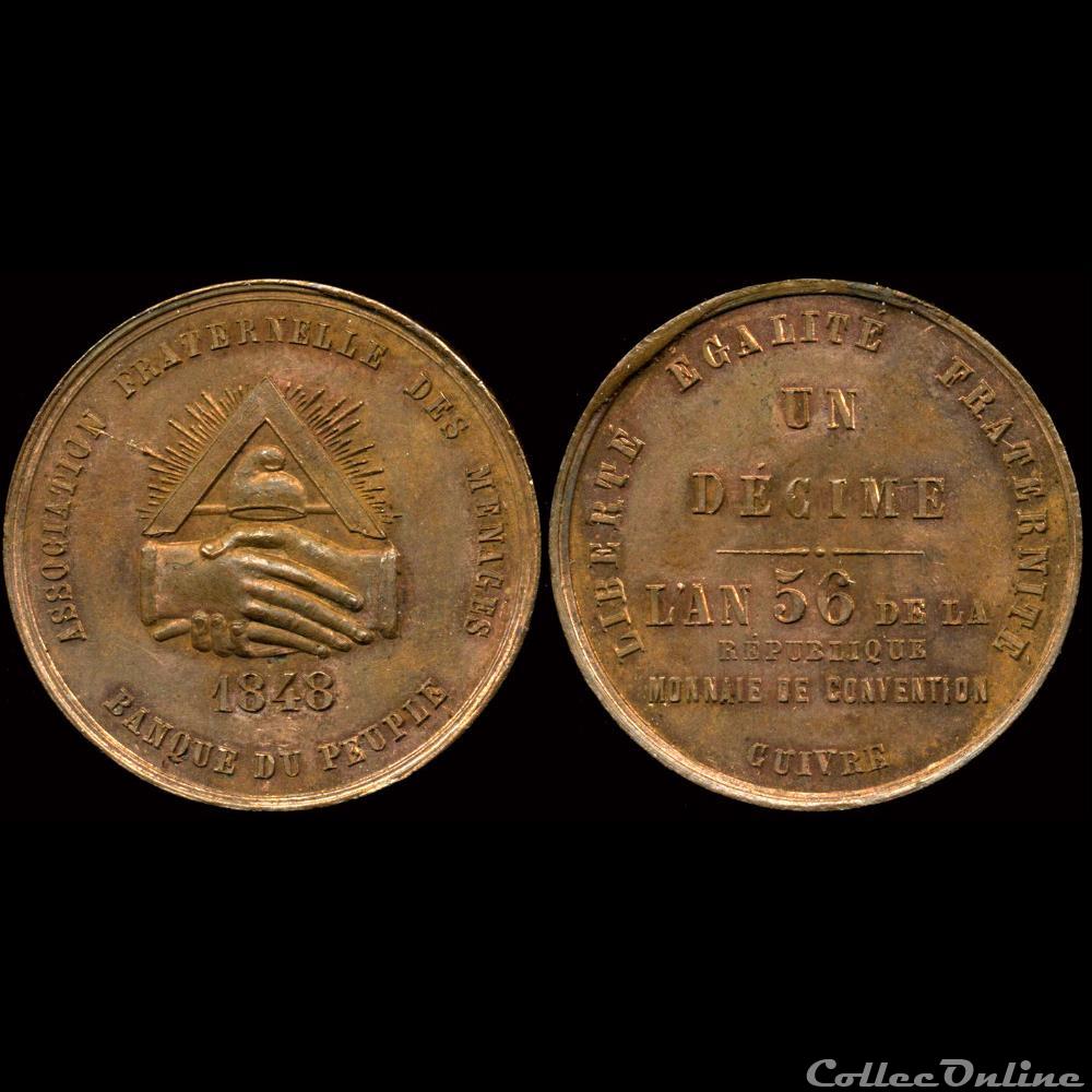 medaille france revolution de 1848 corps constitues corporations