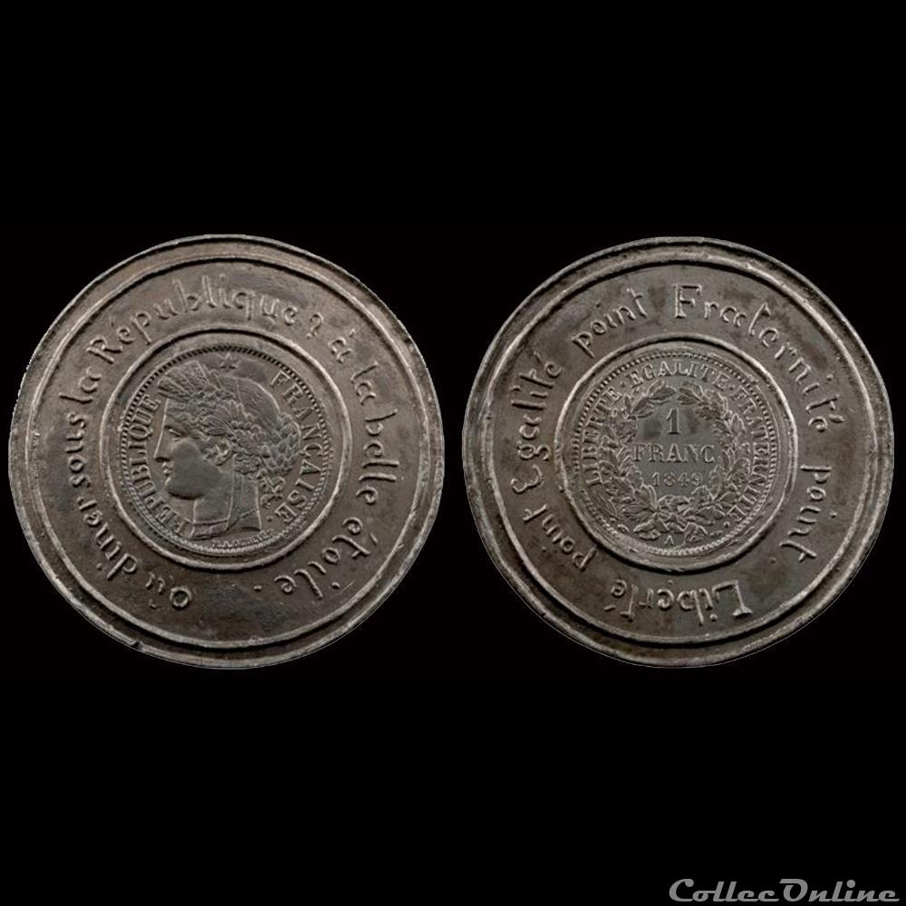 1849 - Médailles politiques sans date précise france revolution de 1849 medailles politiques sans date precise