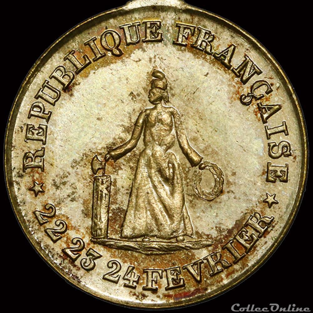 medaille france revolution 23 24 fevrier 1848 lutte chute de la royaute