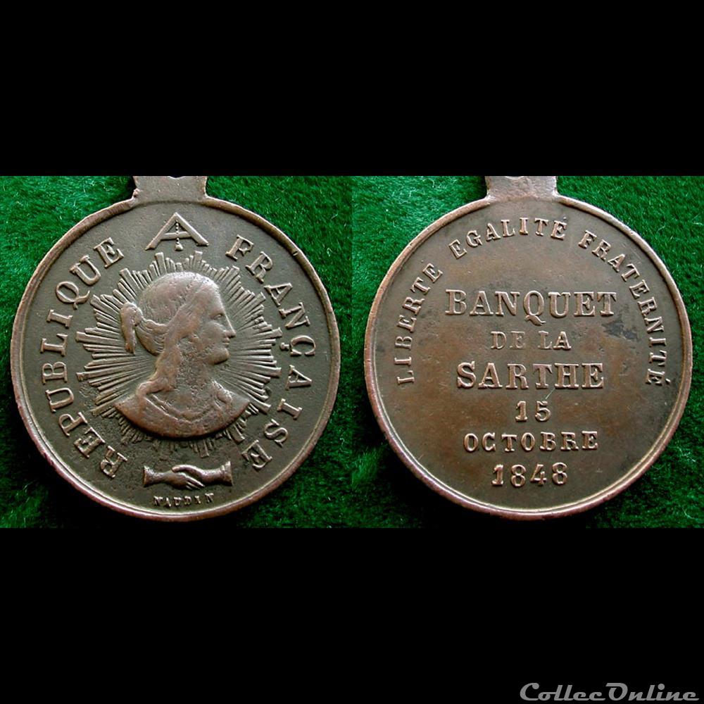 28 Mai au 29 Octobre 1848 - Fraternisation des Gardes Nationales medaille france revolution 28 mai au 29 octobre 1848 fraternisation des gardes nationales