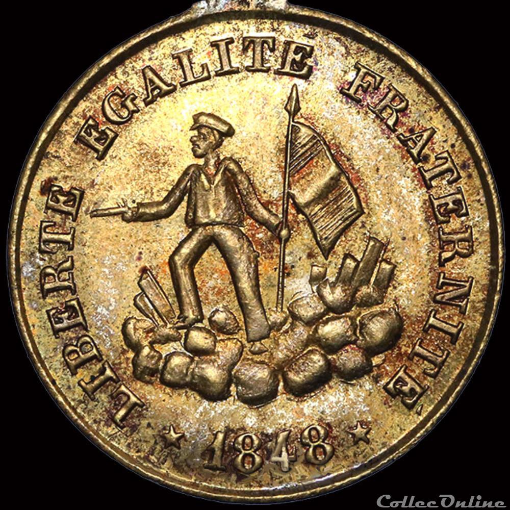 medaille france revolution 23 24 fevrier 1848 lutte chute de la royaute