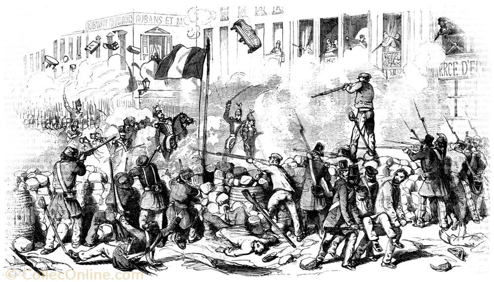 24 Février 1848 - Défense d'une barricade medaille france revolution 24 fevrier 1848 defense une barricade