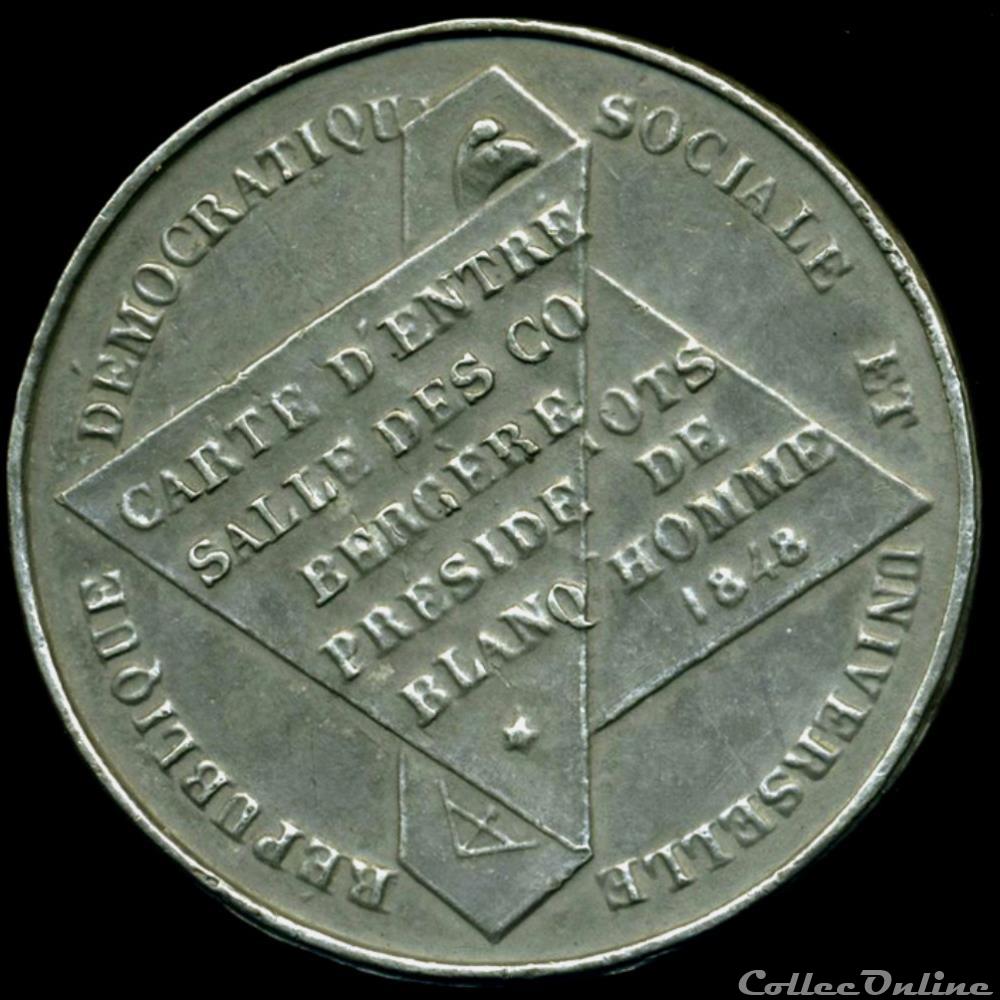 france revolution 1848 medailles des clubs et societes