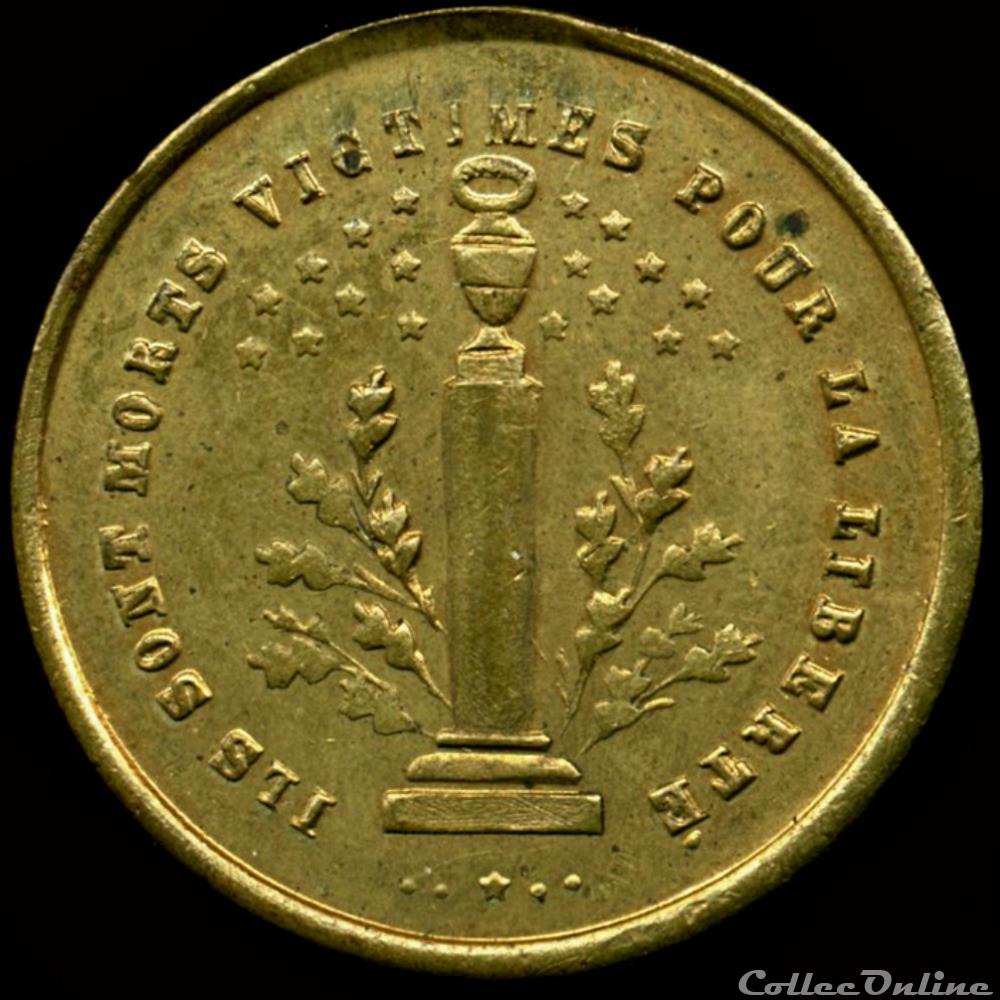 medaille france revolution journees de juin 1848 souvenirs de la lutte