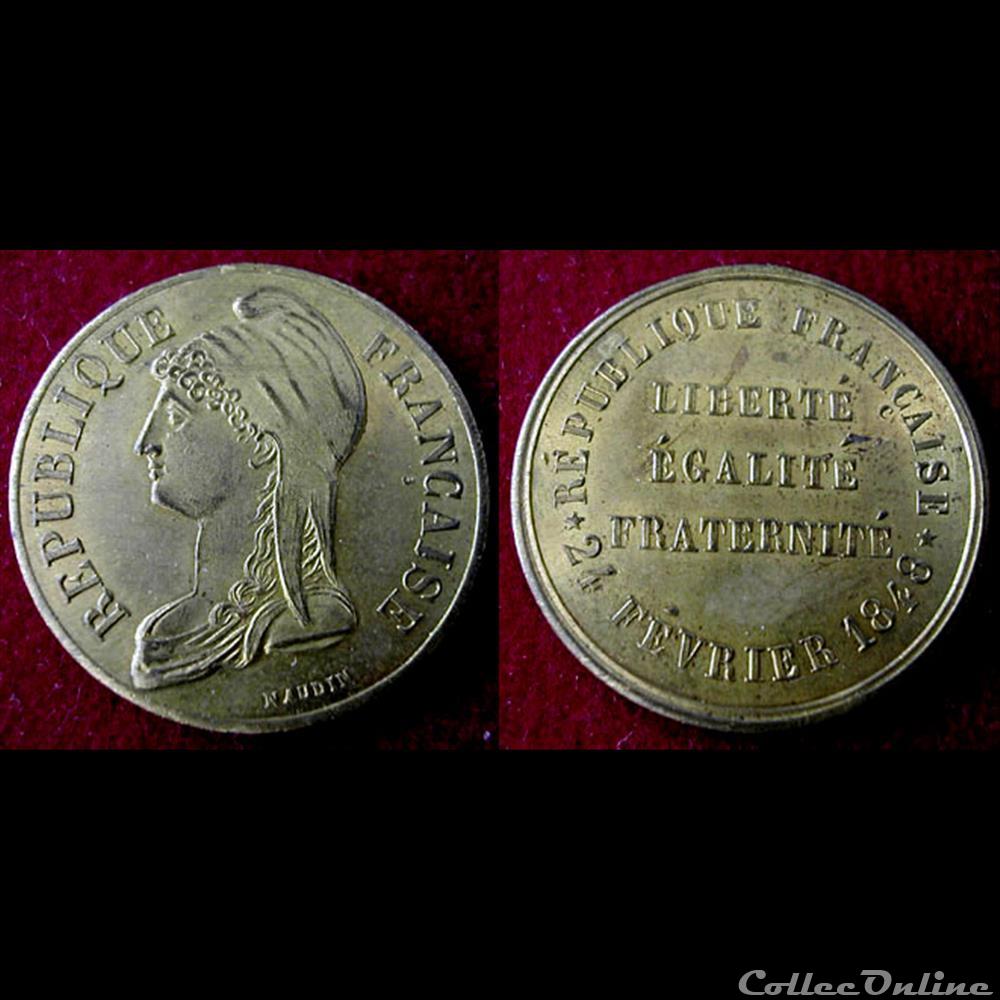 medaille france revolution fevrier 1848 commemoration des journees de fevrier