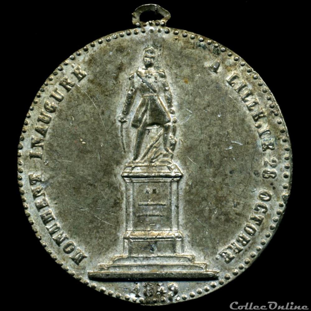 28 Octobre 1849 - Inauguration de la statue du Gal Négrier (Lille) 2 medaille france revolution 28 octobre 1849 inauguration de la statue du gal negrier lille