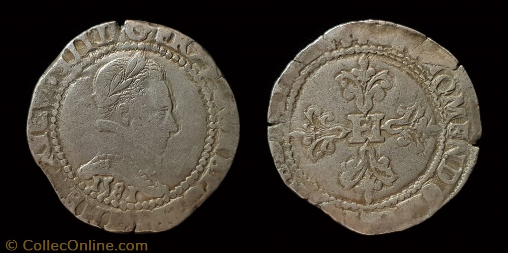 Henri III - Franc au col plat monnaie france royale henri iii franc au col plat