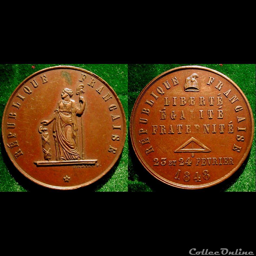 Février 1848 - Commémoration des Journées de Février medaille france revolution fevrier 1848 commemoration des journees de fevrier