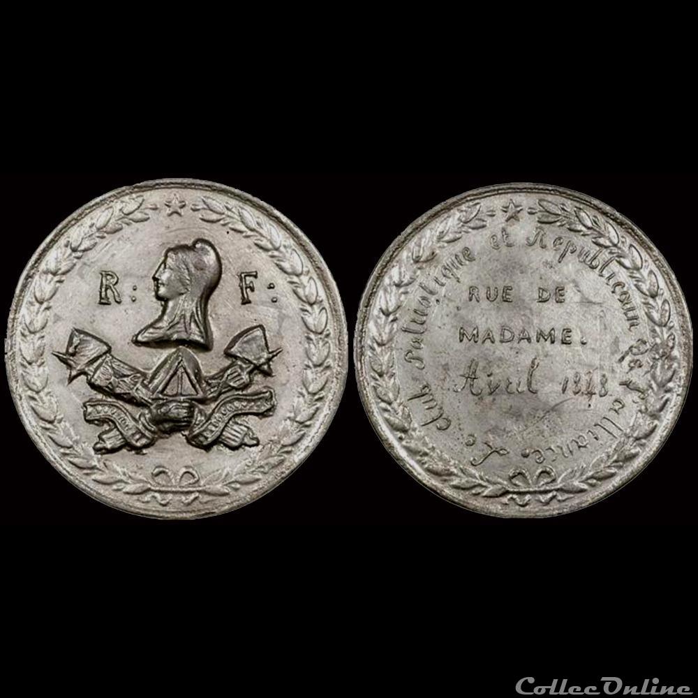 france revolution 1848 medailles des clubs et societes