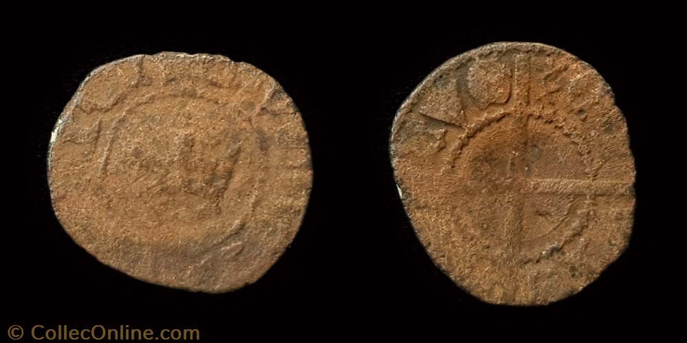 Louis XI "le Prudent"- Obole Tournoise monnaie france a royale louis xi le prudent obole tournoise