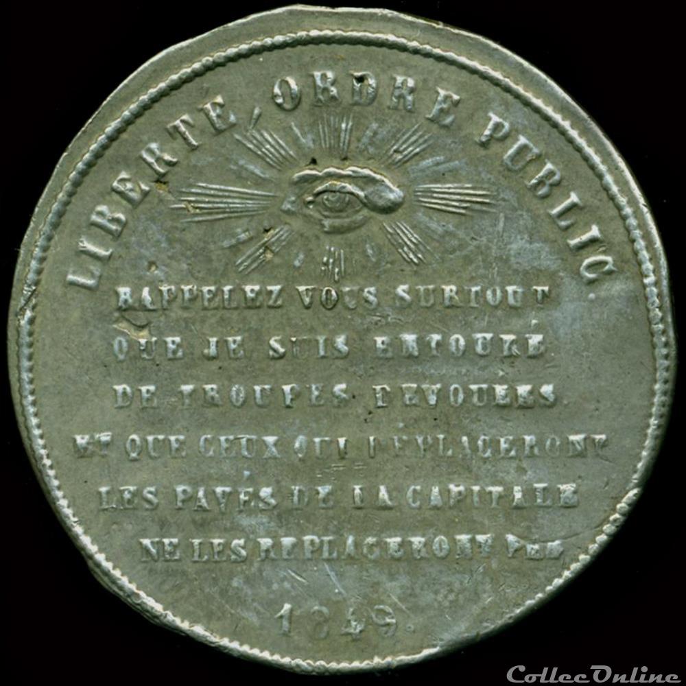 29 et 30 Janvier 1849 - Emeute réprimée par Changarnier 3 medaille france revolution de 29 et 30 janvier 1849 emeute reprimee par changarnier