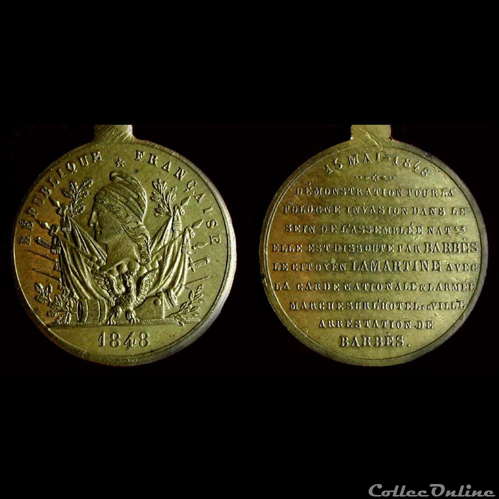 15 Mai 1848 - Arrestation des auteurs de l'attentat medaille france revolution 15 mai 1848 arrestation des auteurs de attentat