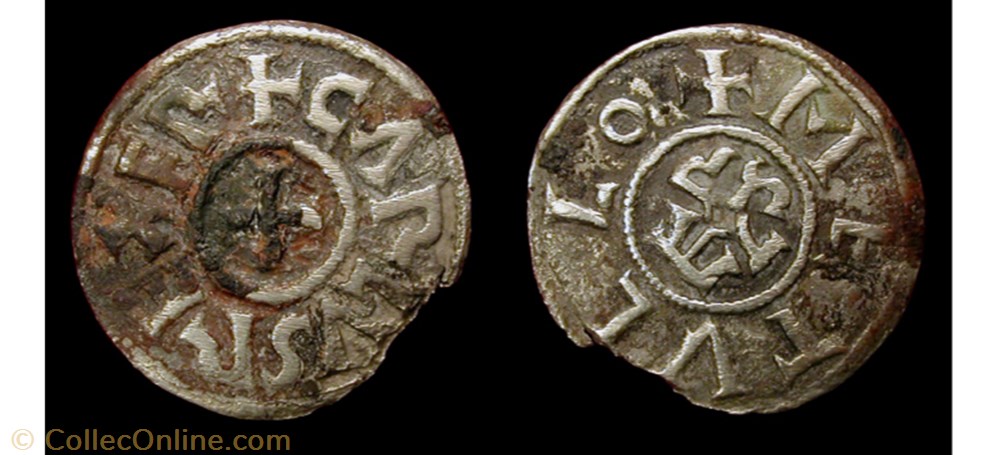 Charles II "le Chauve" - Denier de Melle monnaie france carolingienne charles ii le chauve denier de melle