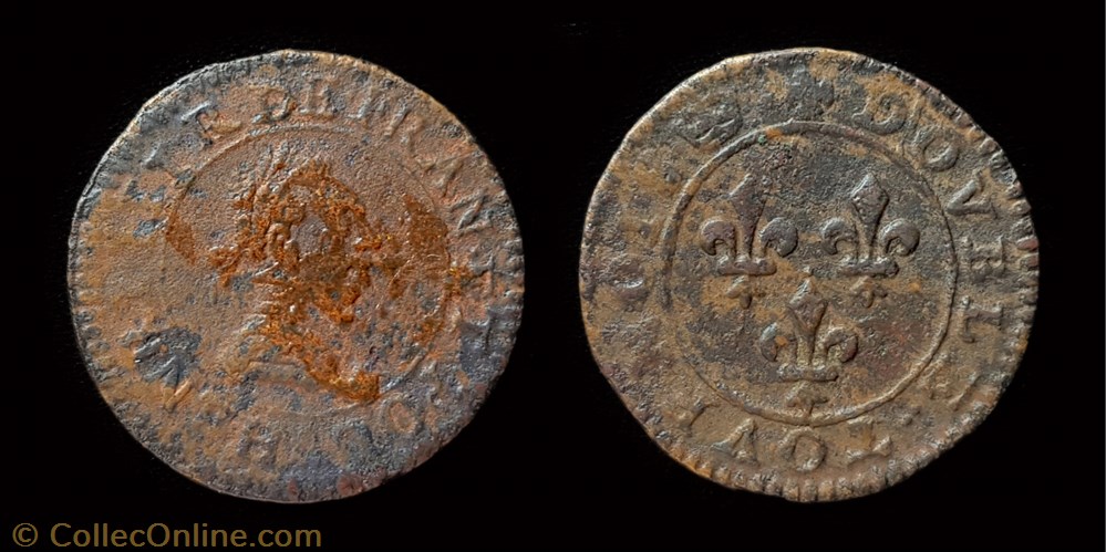 Henri III - Double Tournois monnaie france a royale henri iii double tournois