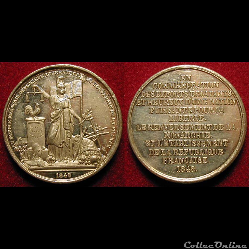 medaille france revolution fevrier 1848 commemoration des journees de fevrier