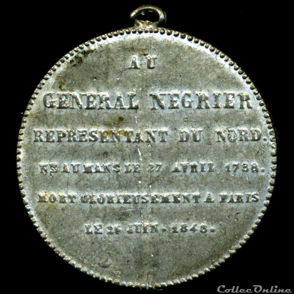 28 Octobre 1849 - Inauguration de la statue du Gal Négrier (Lille) 3 medaille france revolution 28 octobre 1849 inauguration de la statue du gal negrier lille
