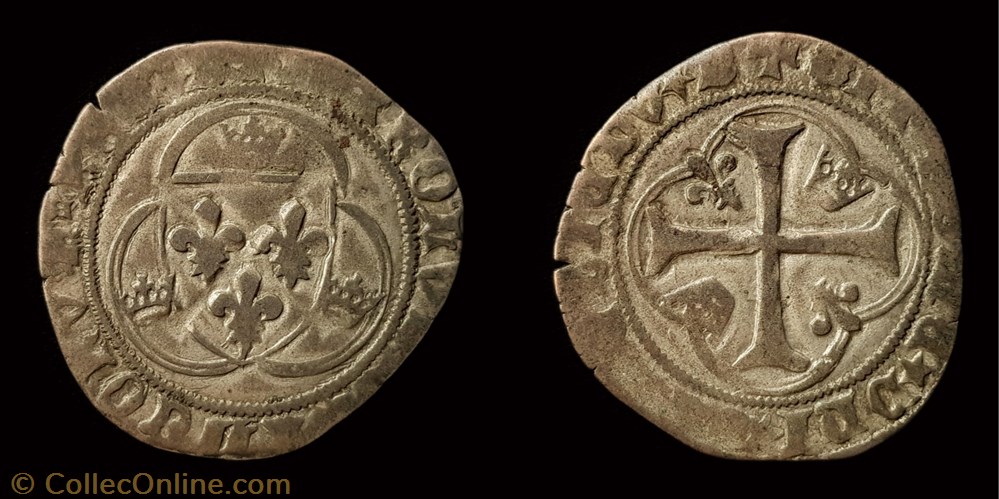 Charles VII "le Victorieux"- Blanc aux Couronelles monnaie france royale charles vii le victorieux blanc aux couronelles