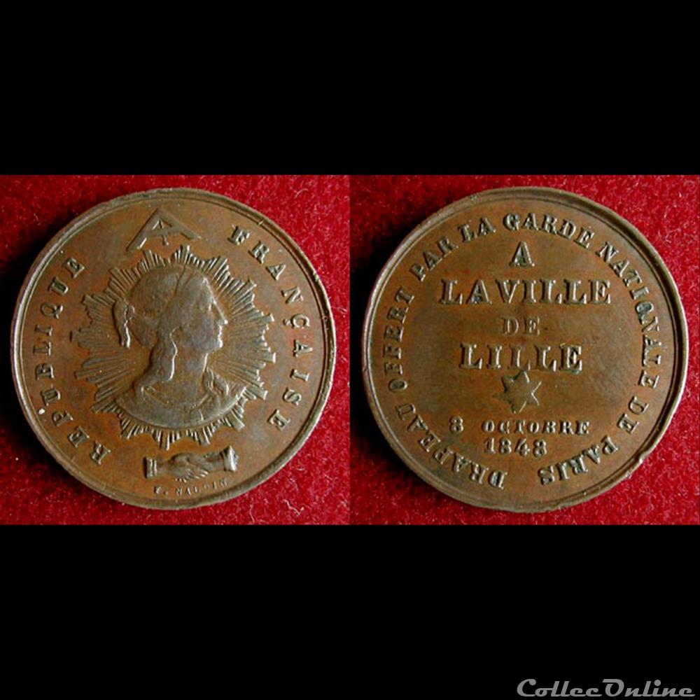 28 Mai au 29 Octobre 1848 - Fraternisation des Gardes Nationales medaille france revolution 28 mai au 29 octobre 1848 fraternisation des gardes nationales