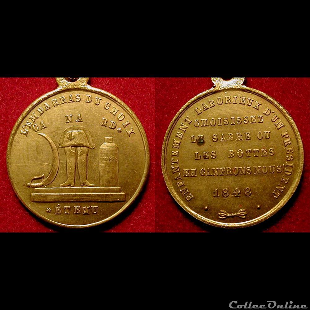 1er au 10 Décembre 1848 - Candidature à la Présidence medaille france revolution 1er au 10 decembre 1848 candidature a la presidence