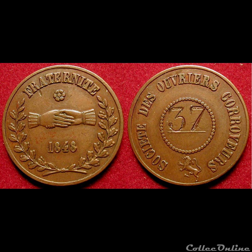 medaille france revolution de 1848 corps constitues corporations