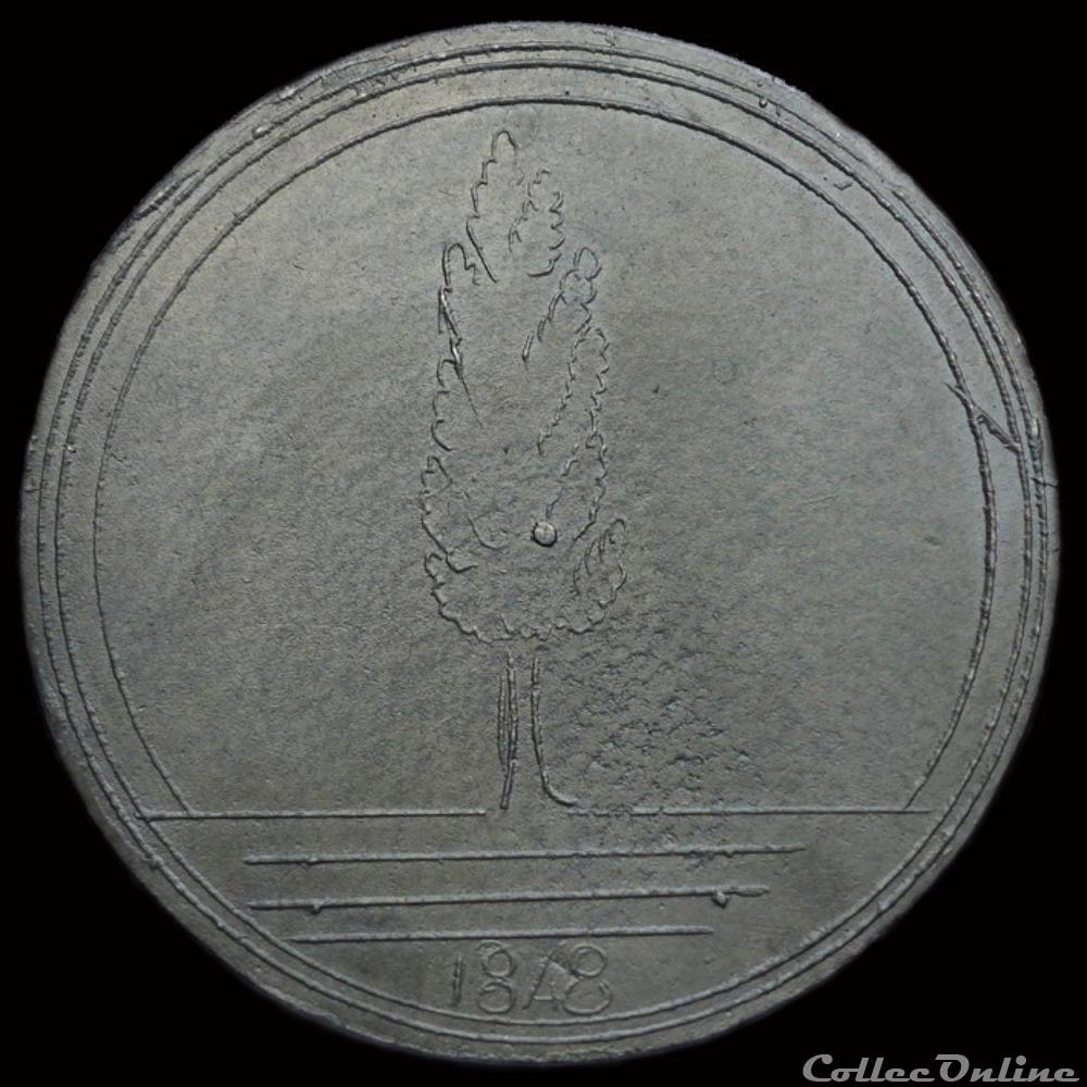 Avril 1848 - Plantation de l'arbre de la liberté (Lille) 3 medaille france revolution avril 1848 plantation de arbre de la liberte lille