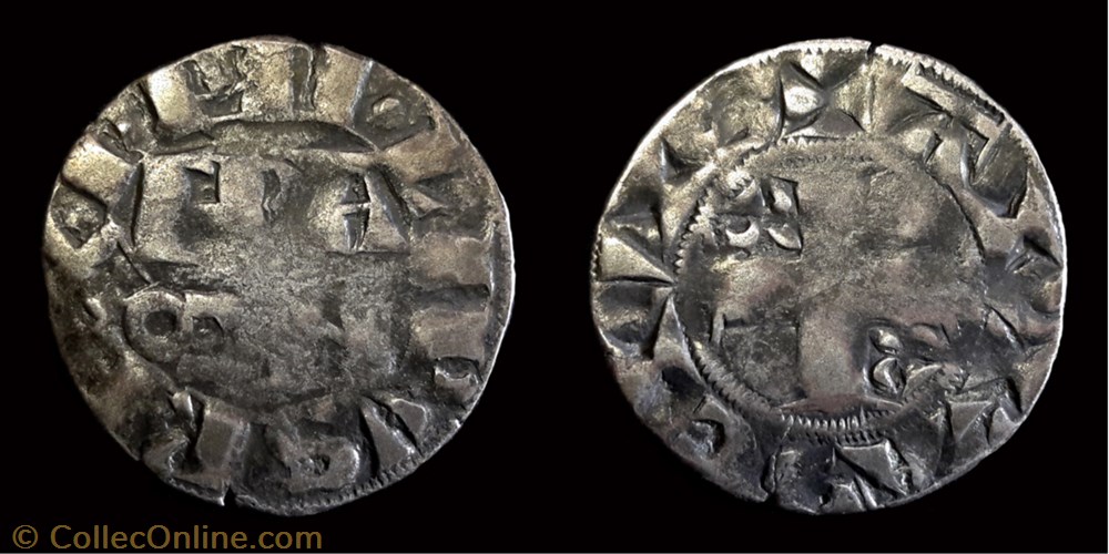 Philippe II "Auguste" - Denier Parisis d'Arras monnaie france royale philippe ii auguste denier parisis arras