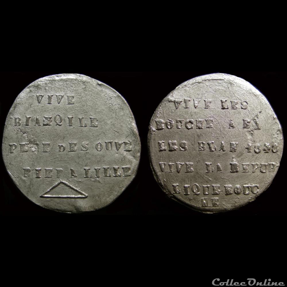 1848 - Médailles politiques sans date précise (Lille) france revolution de 1848 medailles politiques sans date precise lille