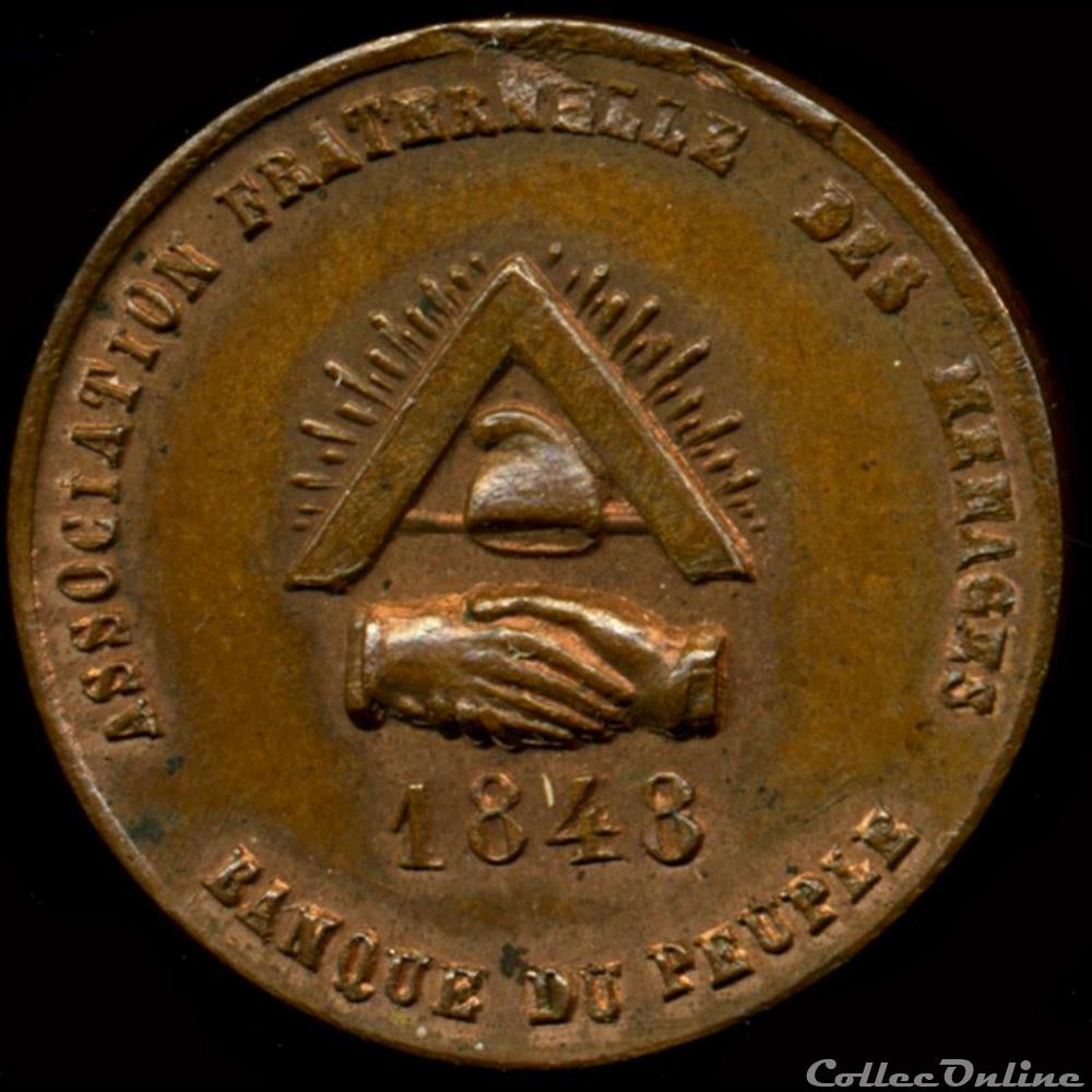 medaille france revolution de 1848 corps constitues corporations