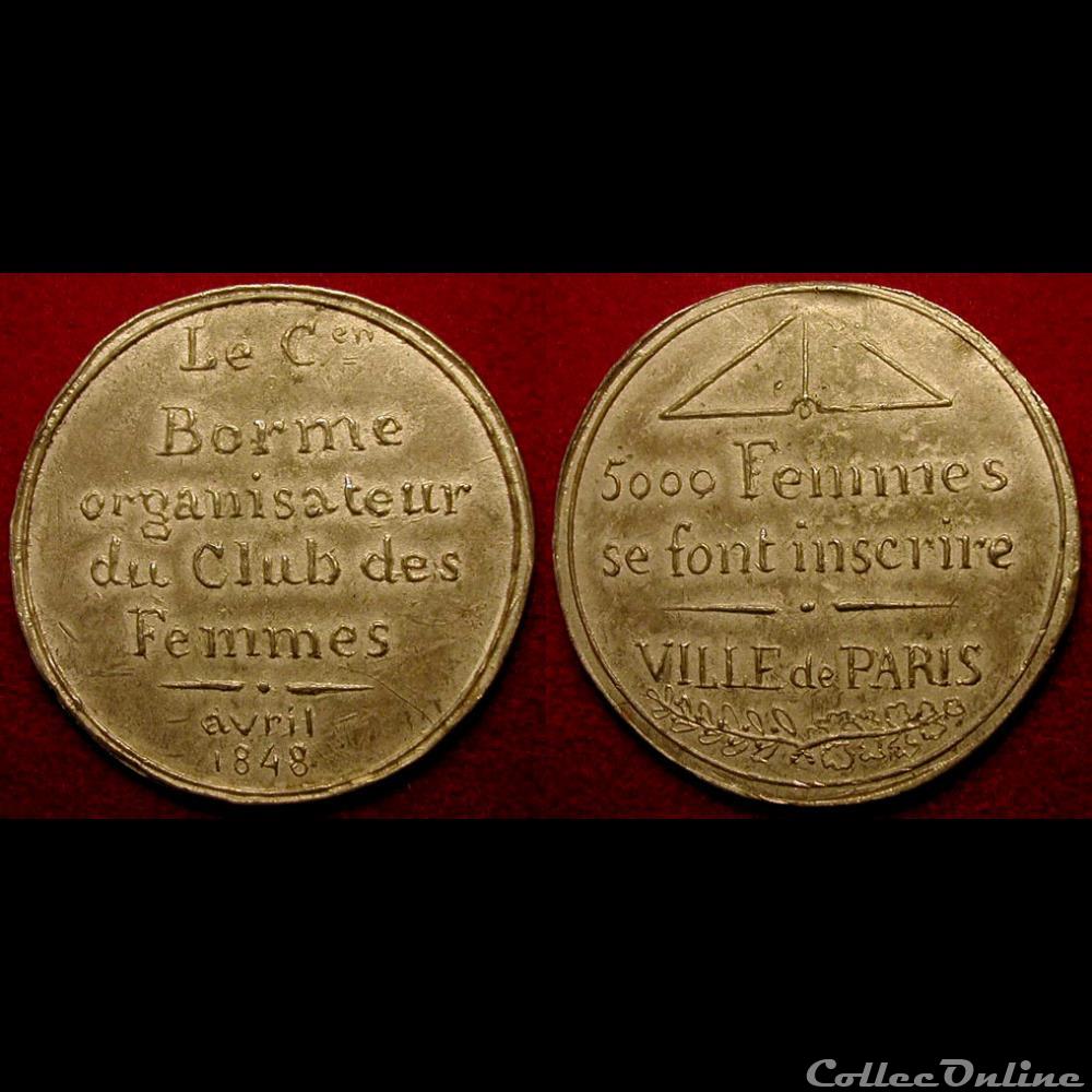 france revolution 1848 medailles des clubs et societes