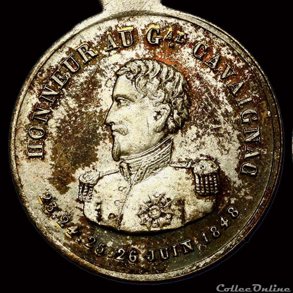 "Journées de Juin 1848" - Le Général Cavaignac, chef du Pouvoir Excécutif 2 medaille france revolution journees de juin 1848 le general cavaignac chef du pouvoir excecutif