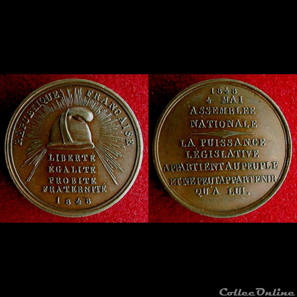 4 Mai 1848 - Réunion de l'Assemblée Constituante medaille france revolution 4 mai 1848 reunion de assemblee constituante