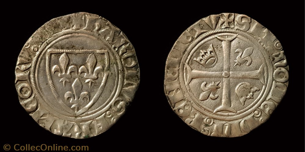 monnaie france royale charles vi le fol blanc guenard