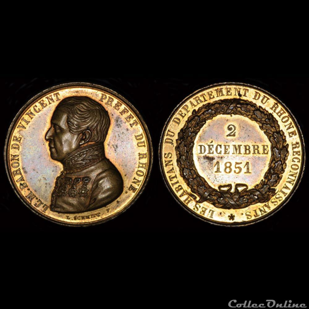 2 Décembre 1851 - Personnages divers (Lyon) medaille france revolution 2 decembre 1851 personnages divers lyon