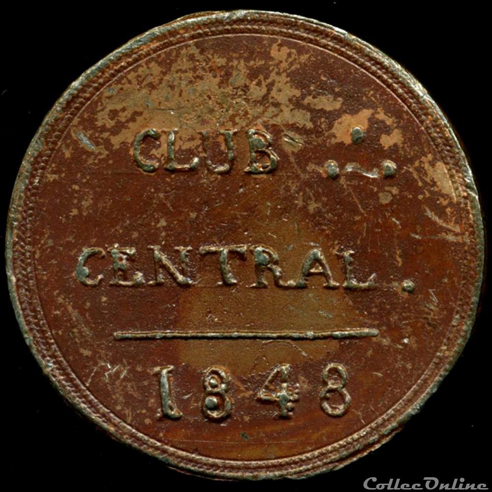 france revolution 1848 medailles des clubs et societes