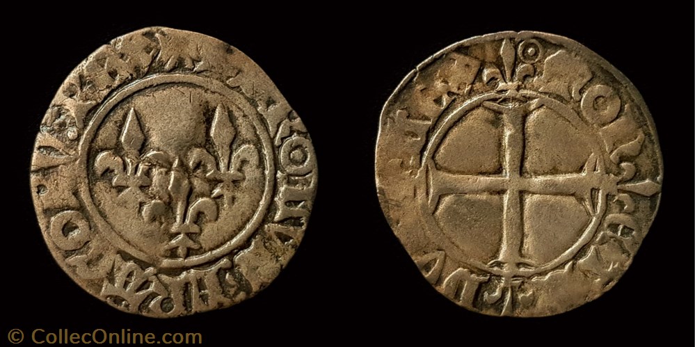 monnaie france royale charles vi le fol double tournois