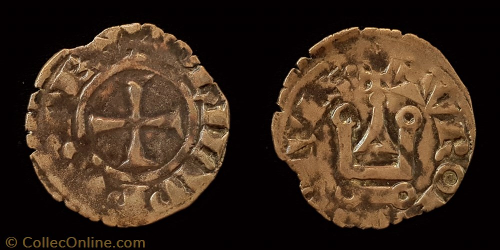 Philippe V "le Long" - Denier Tournois monnaie france a royale philippe v le long denier tournois