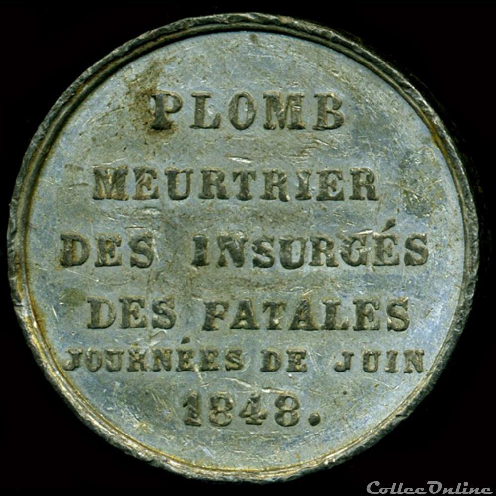 "Journées de Juin 1848" - Souvenirs de la lutte 2 medaille france revolution journees de juin 1848 souvenirs de la lutte