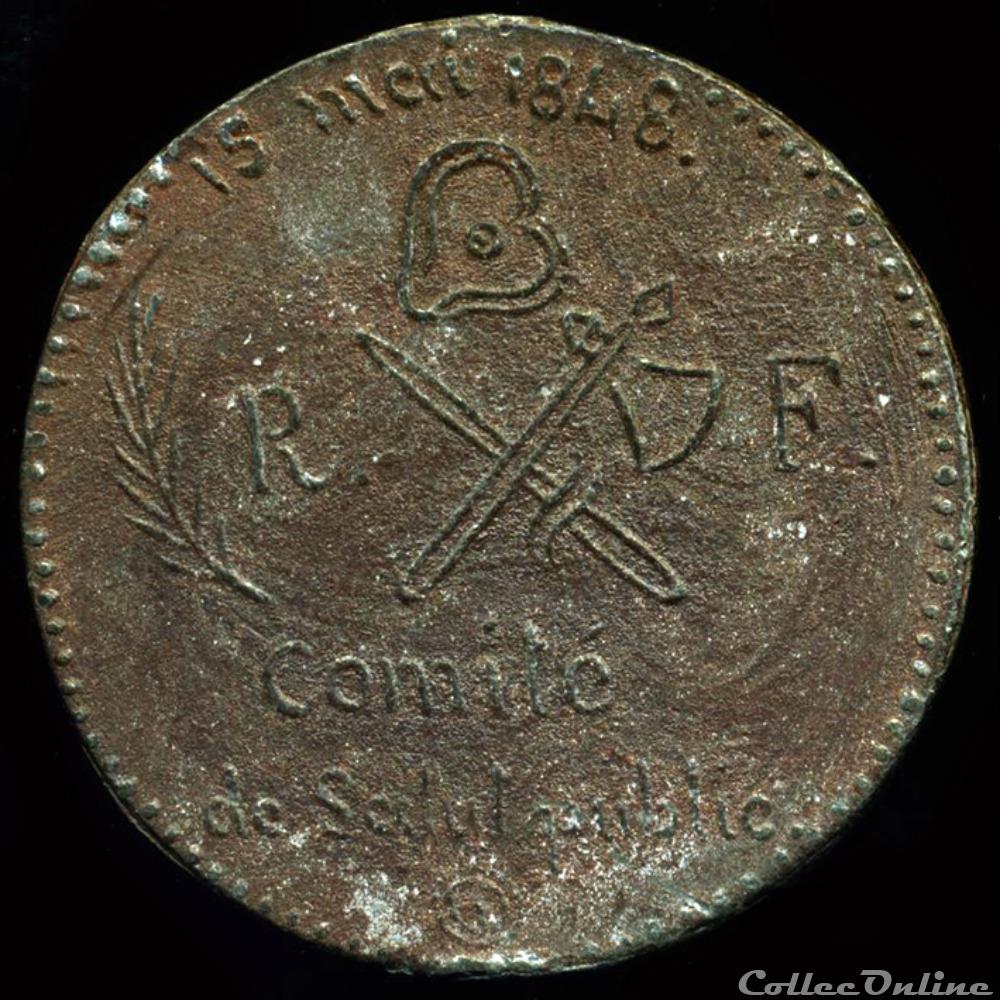 15 Mai 1848 - Violation de l'Assemblée Nationale par l'émeute 3 medaille france revolution 15 mai 1848 violation de assemblee nationale par emeute