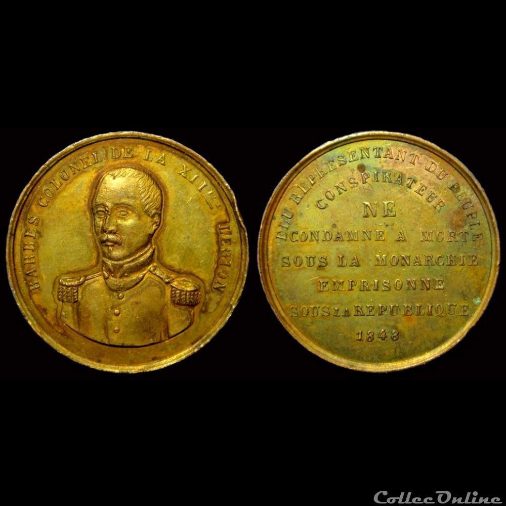 medaille france revolution 15 mai 1848 arrestation des auteurs de attentat
