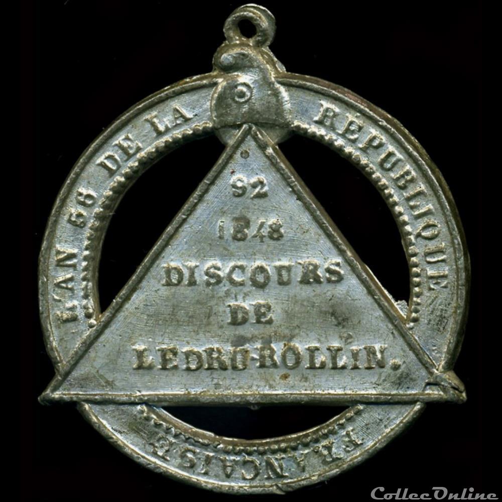medaille france revolution 22 septembre 1848 anniversaire de la 1ere republique