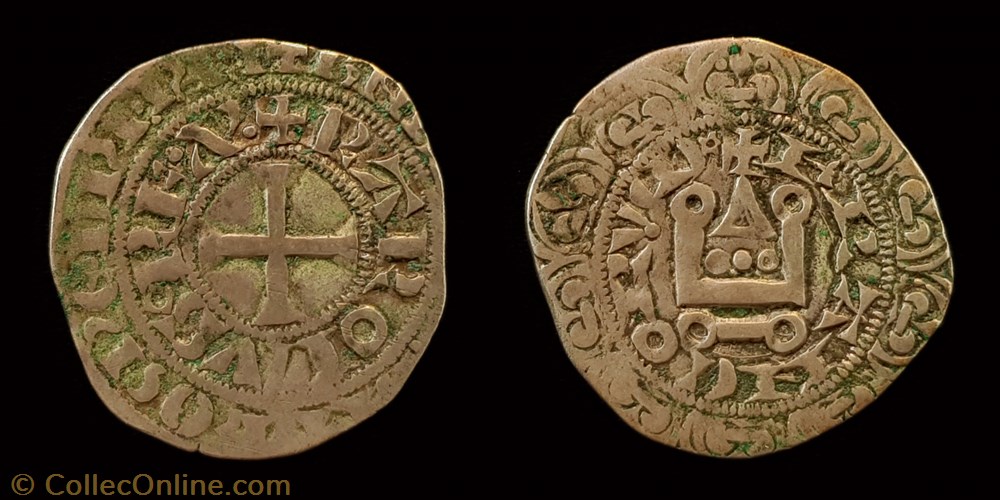 Charles IV "le Bel" - Maille Blanche monnaie france royale charles iv le bel maille blanche