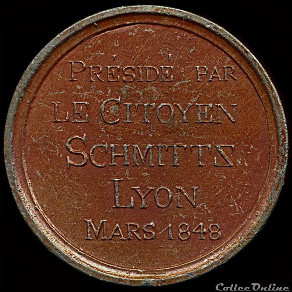 france revolution 1848 medailles des clubs et societes lyon