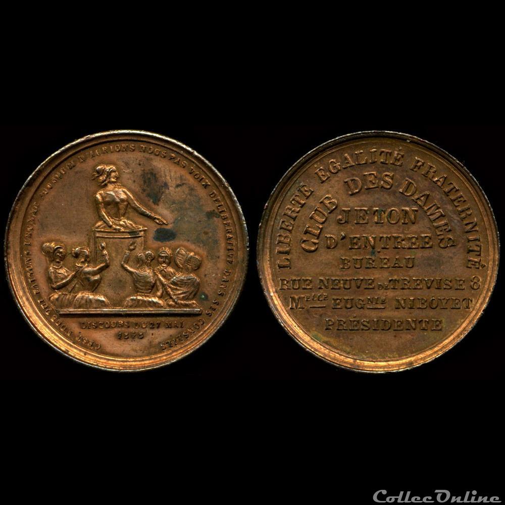 france revolution 1848 medailles des clubs et societes