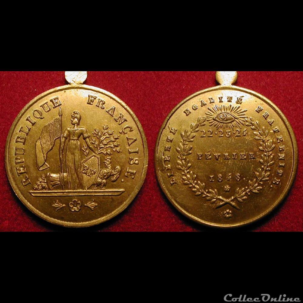 medaille france revolution fevrier 1848 commemoration des journees de fevrier