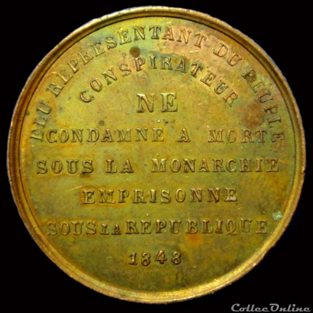 medaille france revolution 15 mai 1848 arrestation des auteurs de attentat