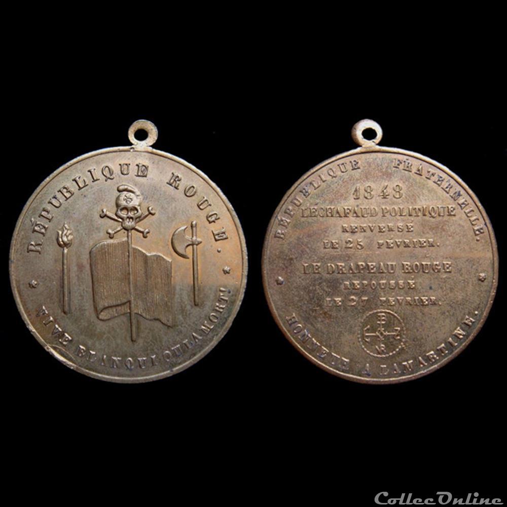 27 Février 1848 - Rejet du drapeau rouge medaille france revolution de 27 fevrier 1848 rejet du drapeau rouge