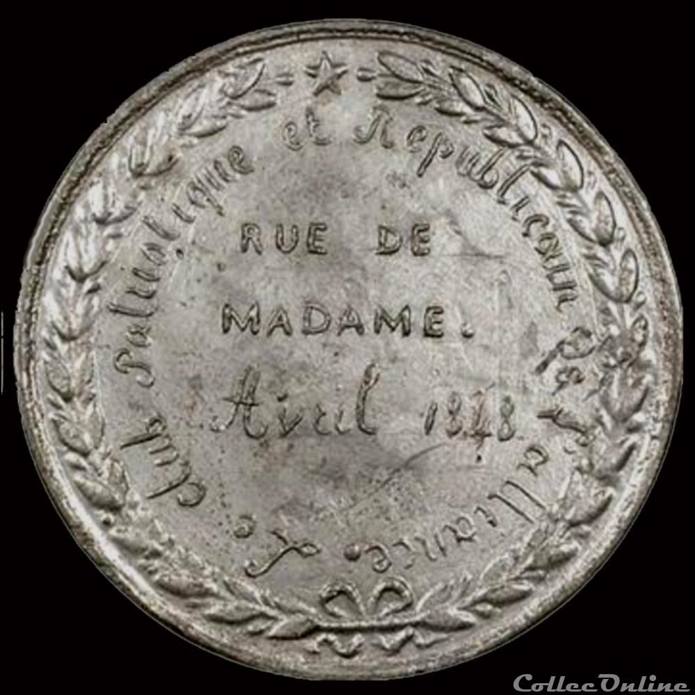 france revolution 1848 medailles des clubs et societes